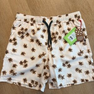 NWT Houston White Floral Swim Trunks | Neutral | Size M